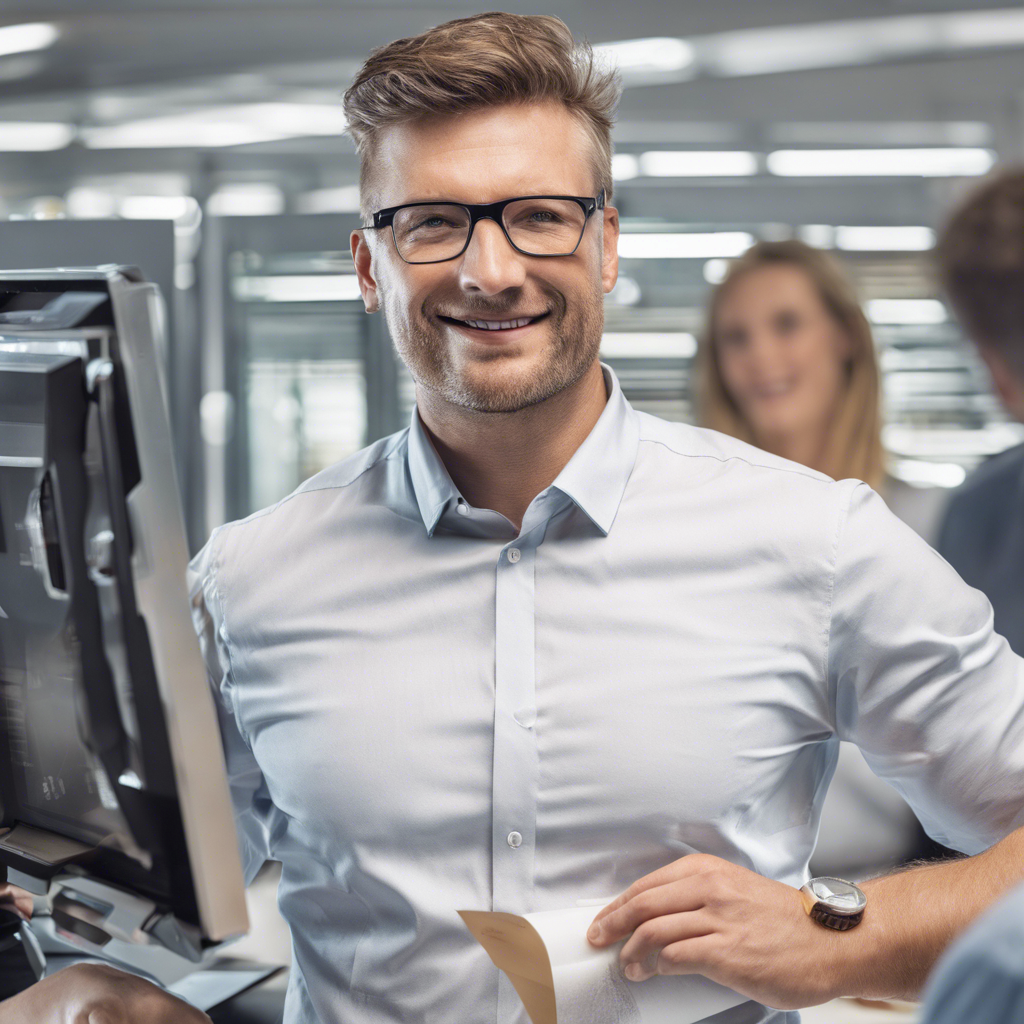 a desk with a computer and speakers on it